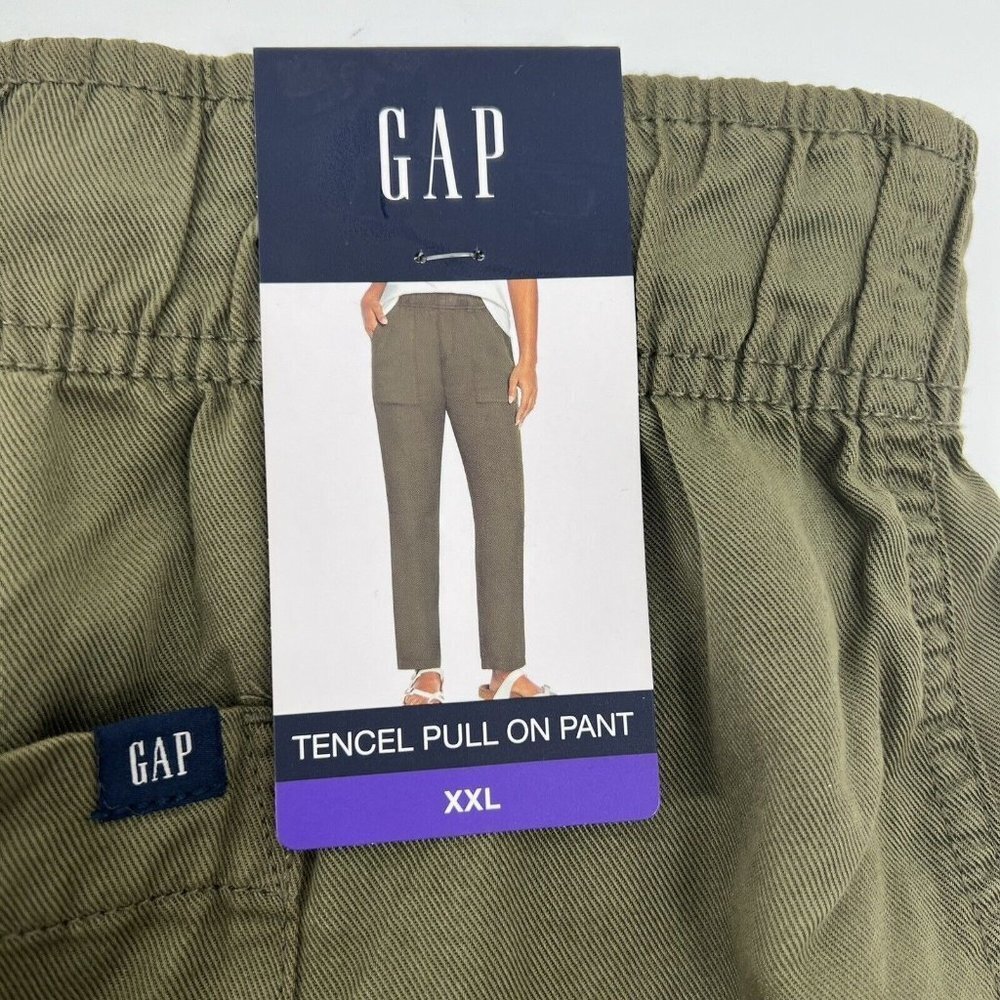 NEW Gap Women's Elastic Waist Tencel Pull-On Pant - Olive Night - XXL Retail $80 - Picture 5 of 10